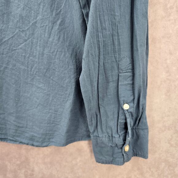H&M Blue Long Sleeve Button Down Cotton Mens Shirt Large - Picture 4 of 6